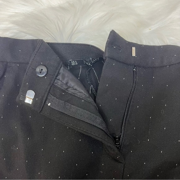 Zara basic black with white small speckling design dress pants small/26 - Picture 4 of 8